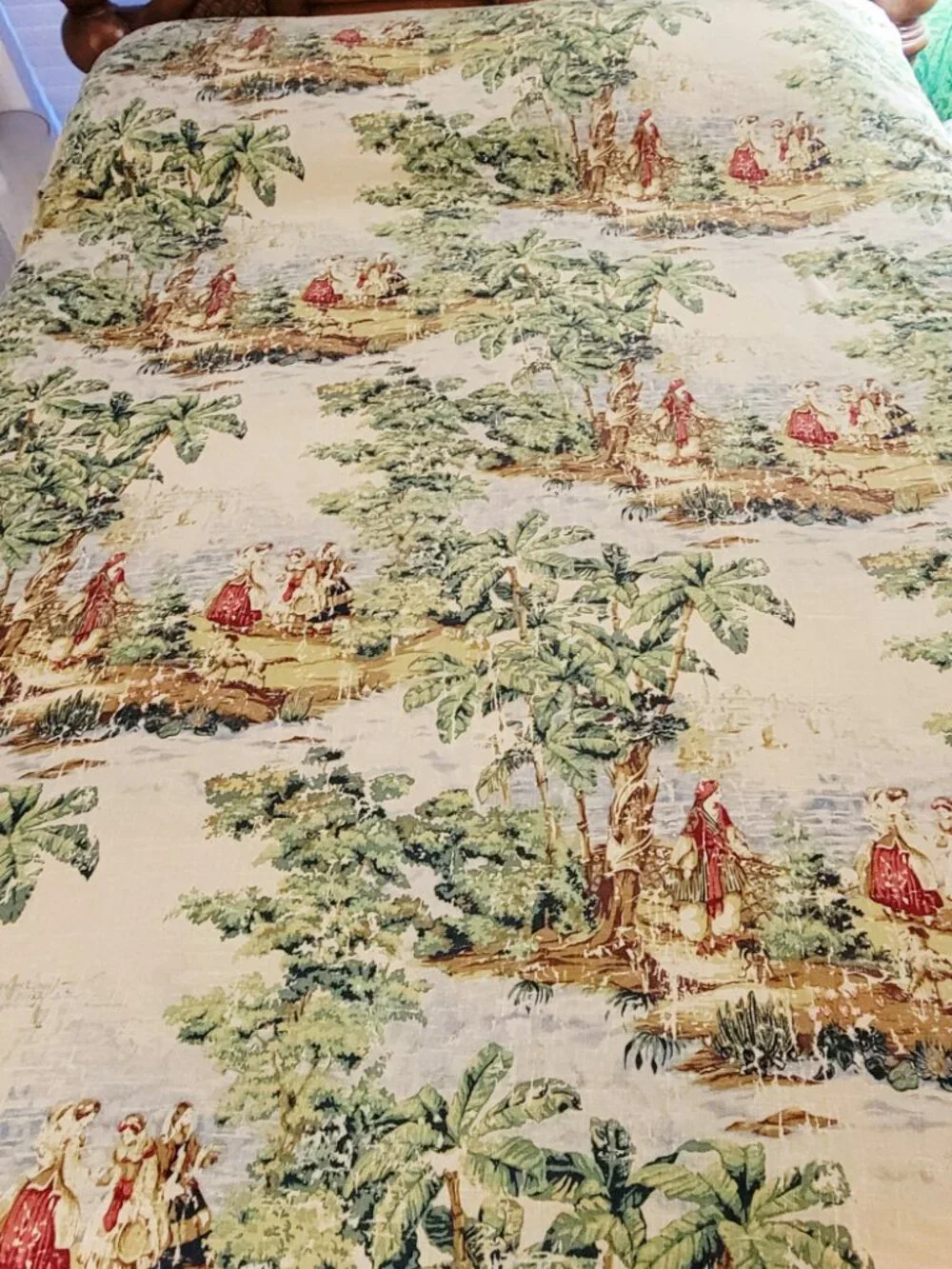 Provence Washed Linen Victorian Print Shabby Elegance Duvet Cover (Queen size)